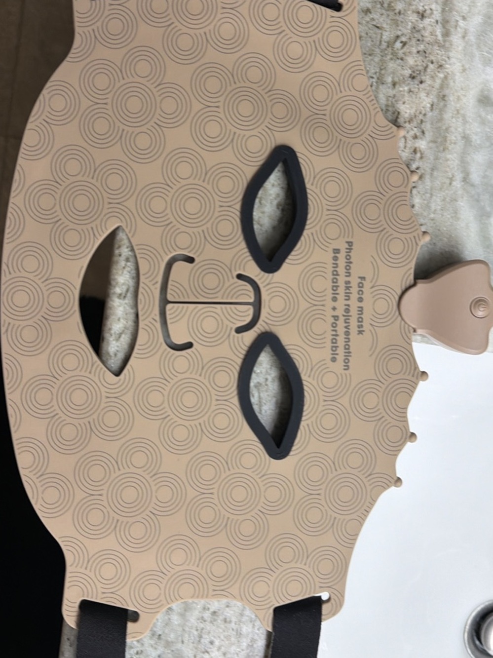 Beige LED Facial Mask for Skin Rejuvenation